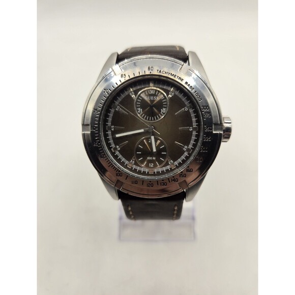 Guess Waterpro G86147g ~ Men's Brown Dial & Leather Band Wristwatch ~ 42mm - Picture 2 of 12